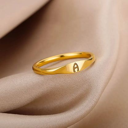 Dainty Thin Monogram Ring - Luxicro
