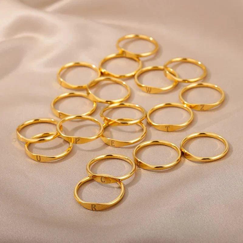 Dainty Thin Monogram Letter Ring