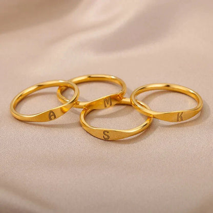 Dainty Thin Monogram Letter Ring