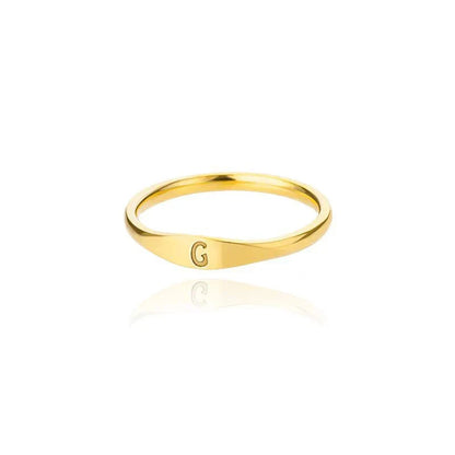 Dainty Thin Monogram Ring