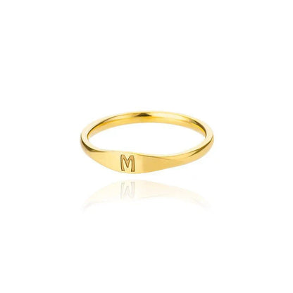 Dainty Thin Monogram Letter Ring