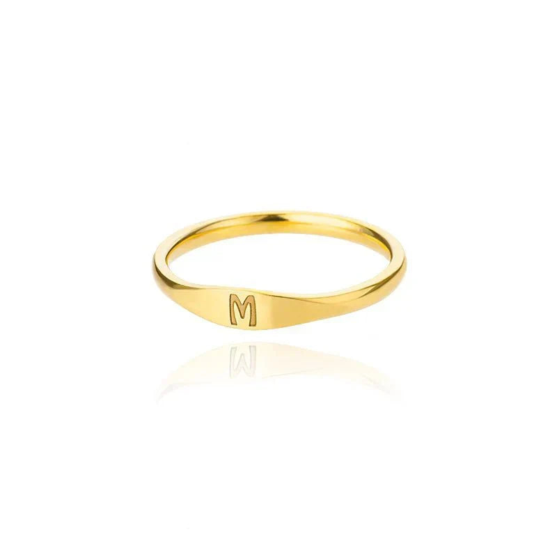 Dainty Thin Monogram Ring