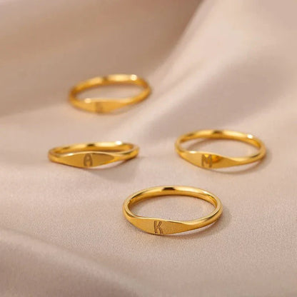 Dainty Thin Monogram Letter Ring