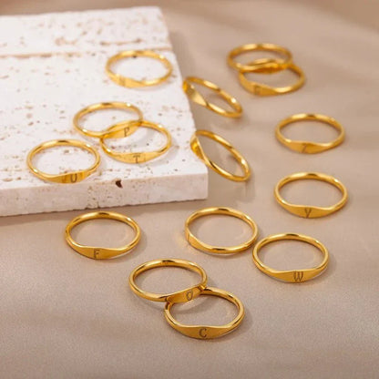 Dainty Thin Monogram Letter Ring
