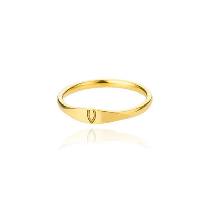 Dainty Thin Monogram Letter Ring