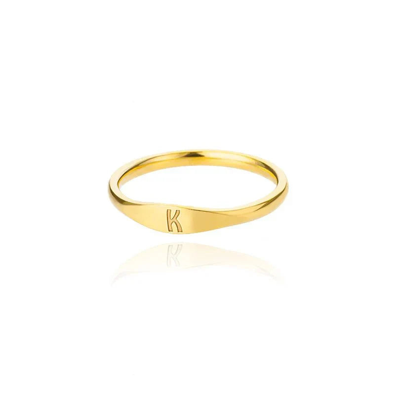Dainty Thin Monogram Ring