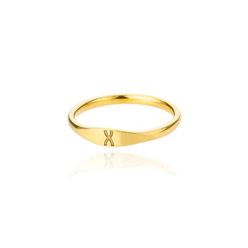 Dainty Thin Monogram Letter Ring