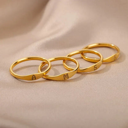 Dainty Thin Monogram Letter Ring