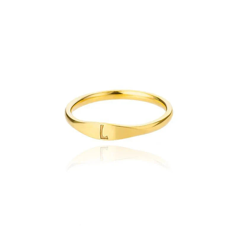Dainty Thin Monogram Letter Ring