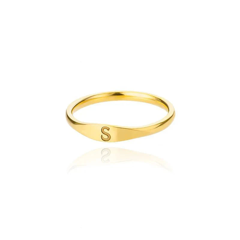 Dainty Thin Monogram Ring