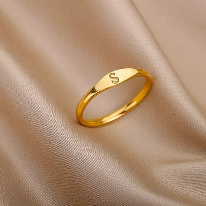 Dainty Thin Monogram Letter Ring