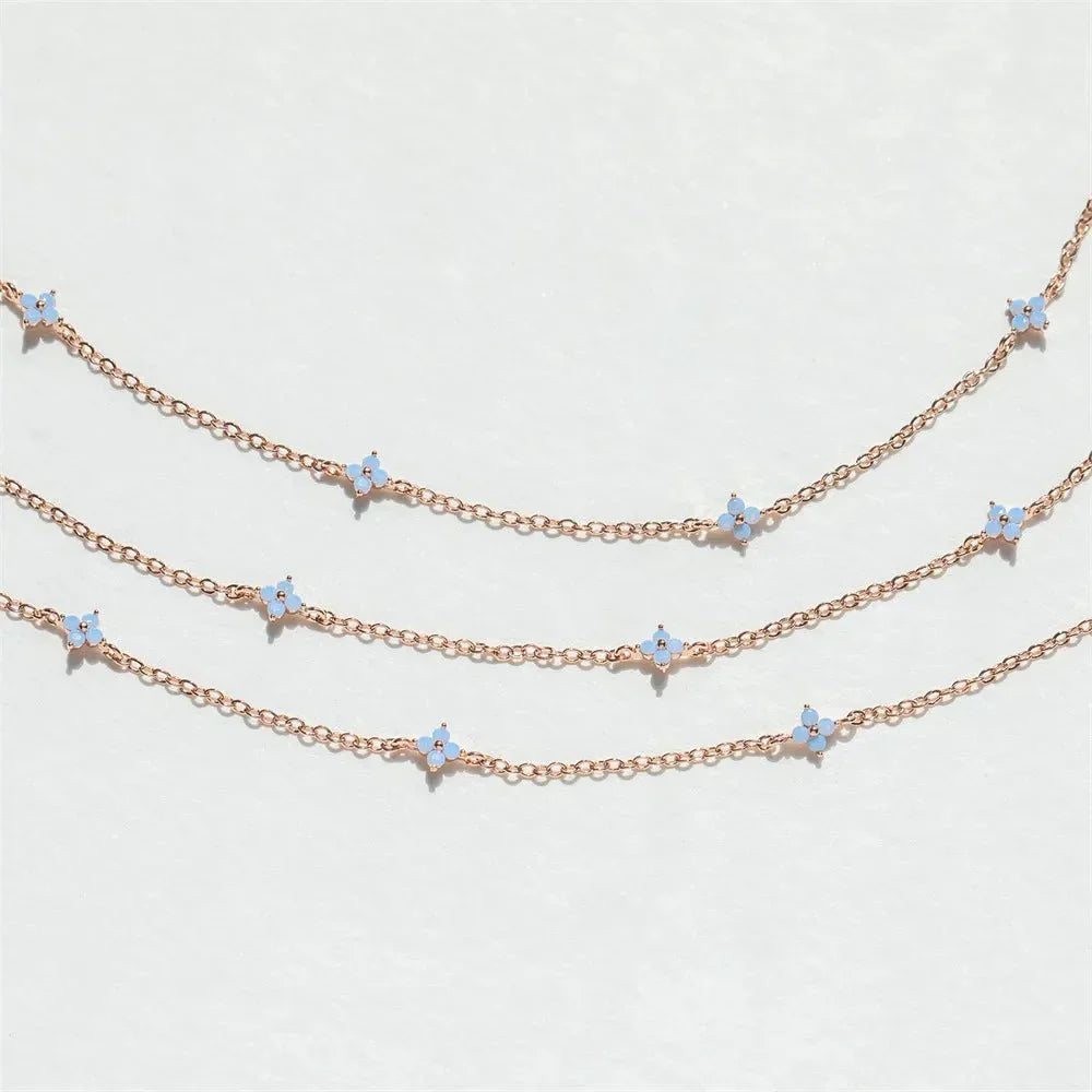 Dainty Tiny Flower Chain Necklace