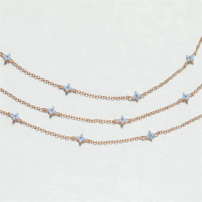 Dainty Tiny Flower Chain Necklace
