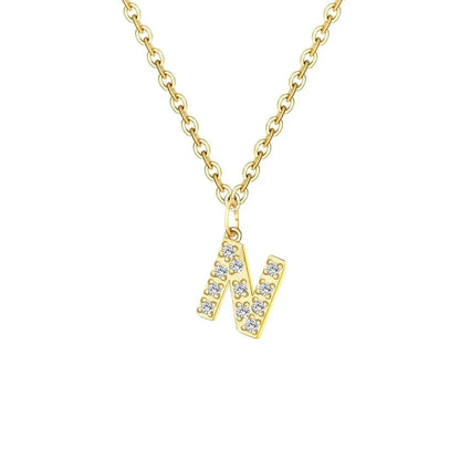 Dainty Initial Letter Pendant Necklace Chain