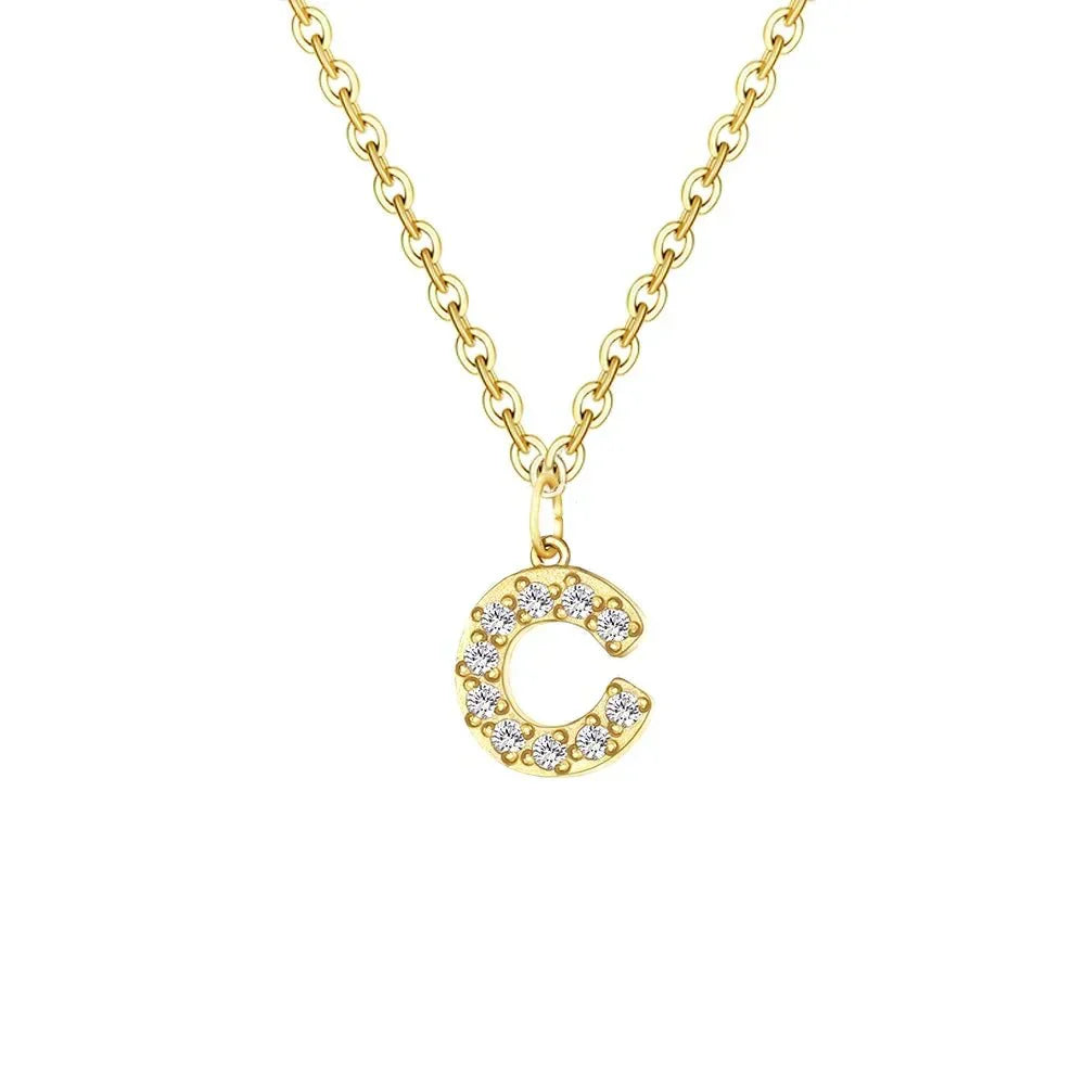 Dainty Initial Pendant Chain Necklace