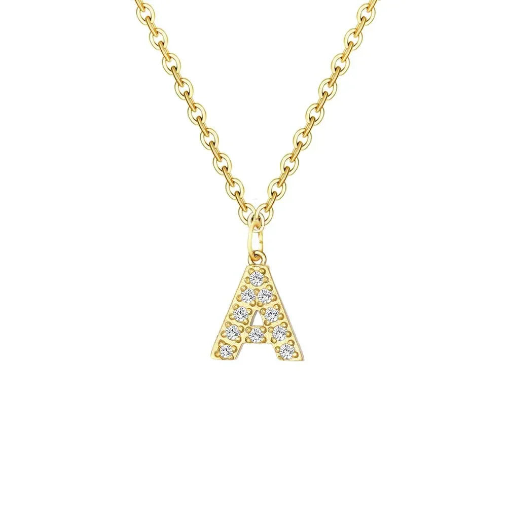 Dainty Initial Letter Pendant Necklace Chain - Luxicro