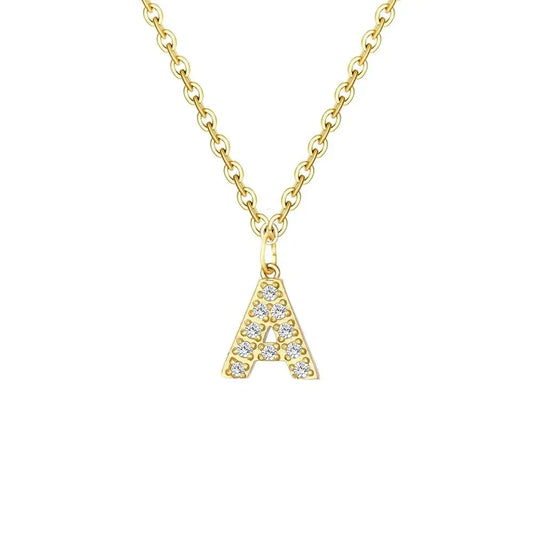 Dainty Initial Pendant Chain Necklace - Luxicro
