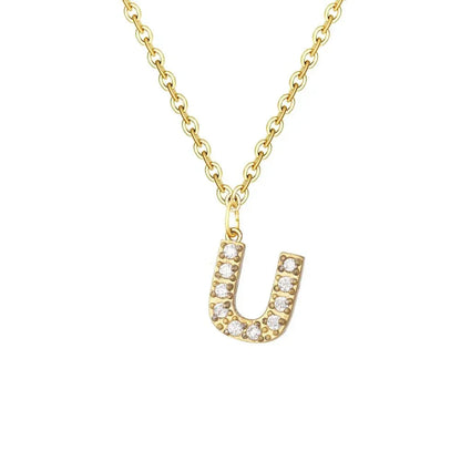 Dainty Initial Pendant Chain Necklace