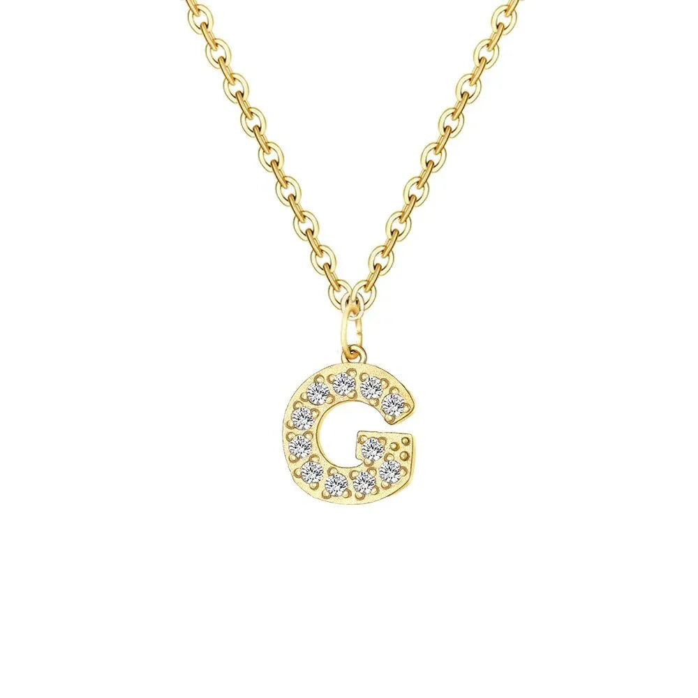 Dainty Initial Letter Pendant Necklace Chain