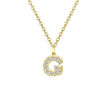 Dainty Initial Pendant Chain Necklace
