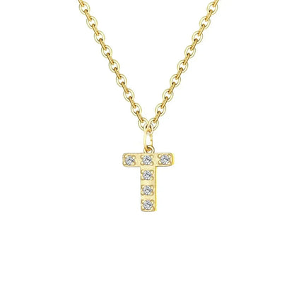 Dainty Initial Letter Pendant Necklace Chain