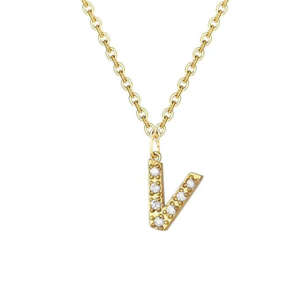 Dainty Initial Pendant Chain Necklace