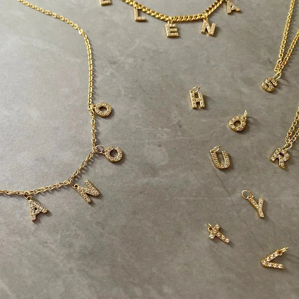 Dainty Initial Pendant Chain Necklace