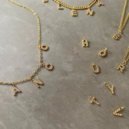 Dainty Initial Pendant Chain Necklace