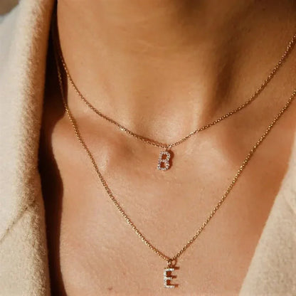 Dainty Initial Pendant Chain Necklace