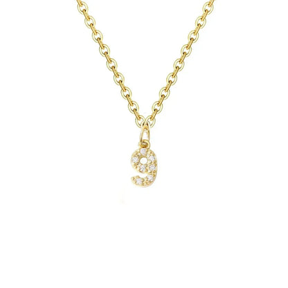 Dainty Initial Letter Pendant Necklace Chain