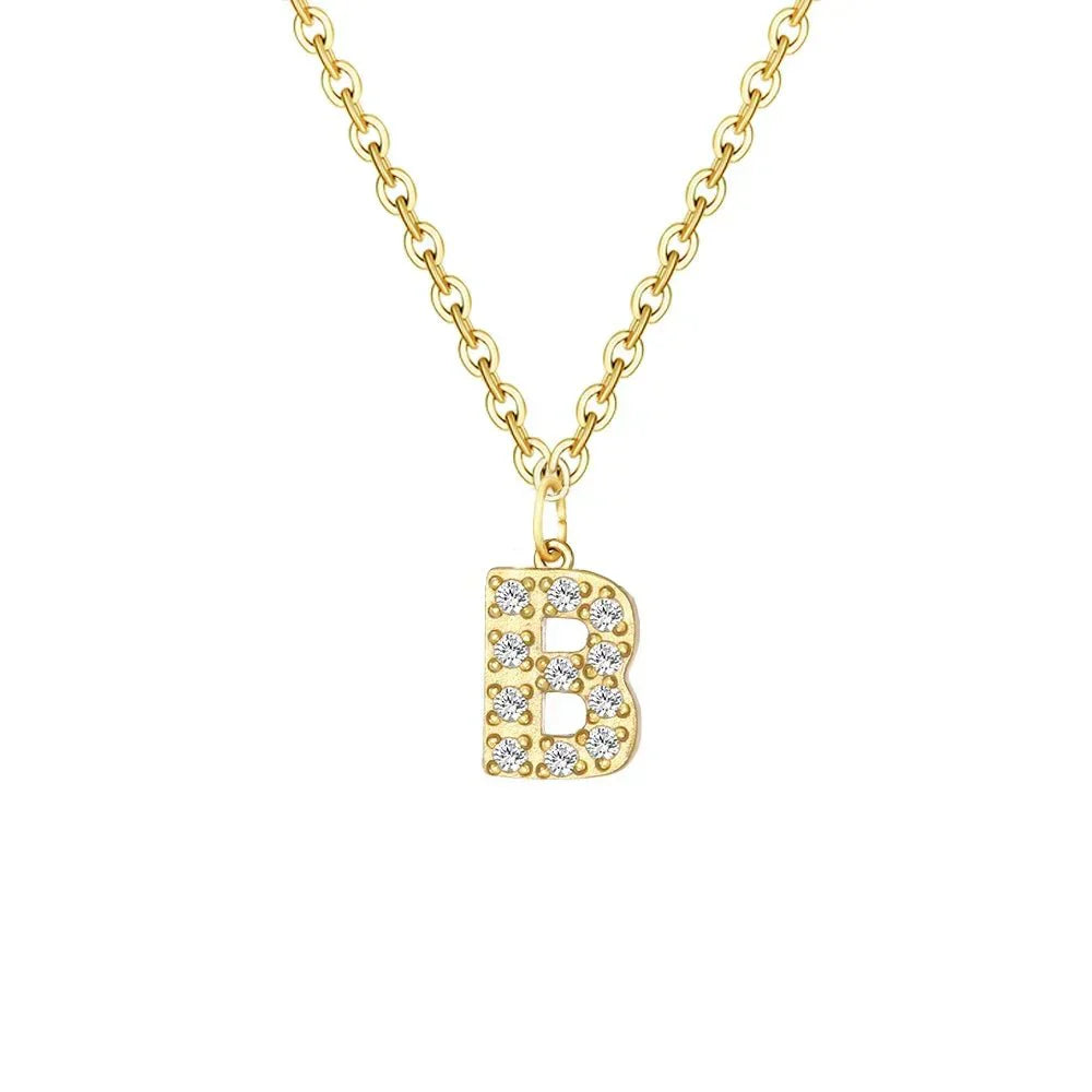 Dainty Initial Letter Pendant Necklace Chain