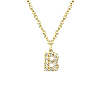 Dainty Initial Letter Pendant Necklace Chain