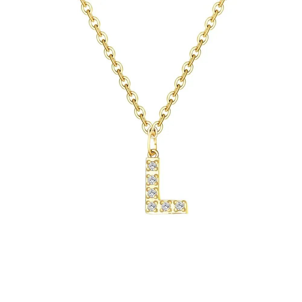 Dainty Initial Letter Pendant Necklace Chain