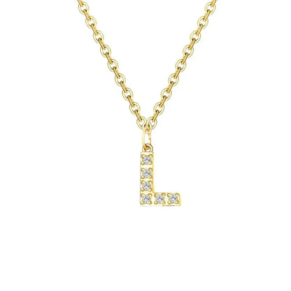 Dainty Initial Pendant Chain Necklace