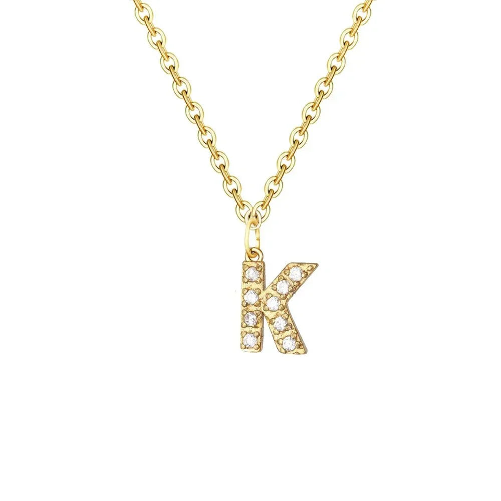 Dainty Initial Letter Pendant Necklace Chain