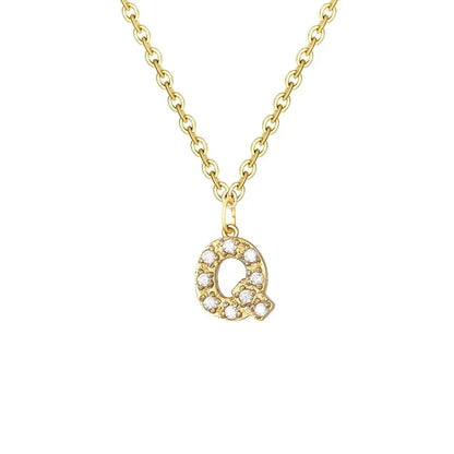 Dainty Initial Letter Pendant Necklace Chain