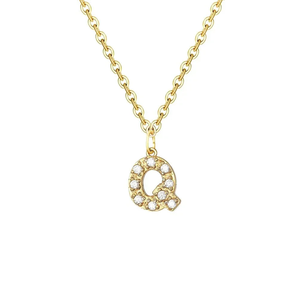 Dainty Initial Pendant Chain Necklace