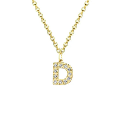 Dainty Initial Pendant Chain Necklace