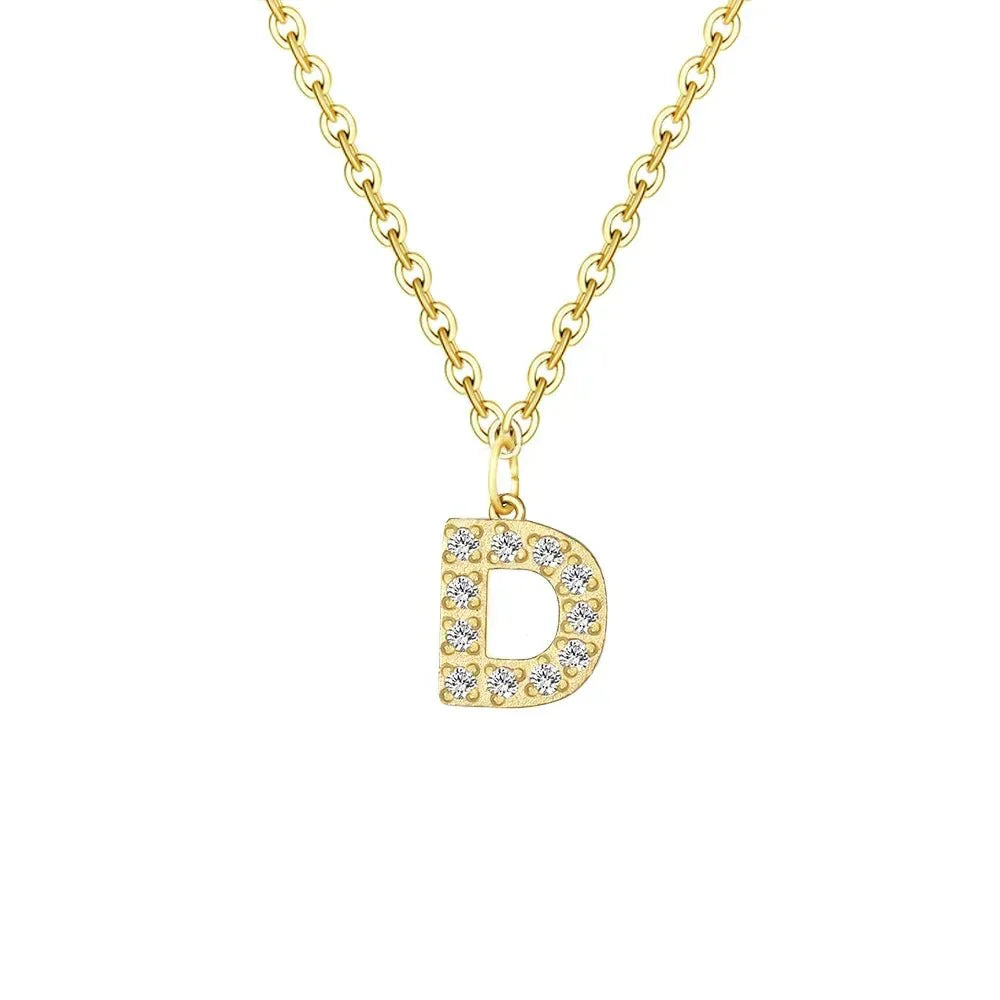 Dainty Initial Letter Pendant Necklace Chain