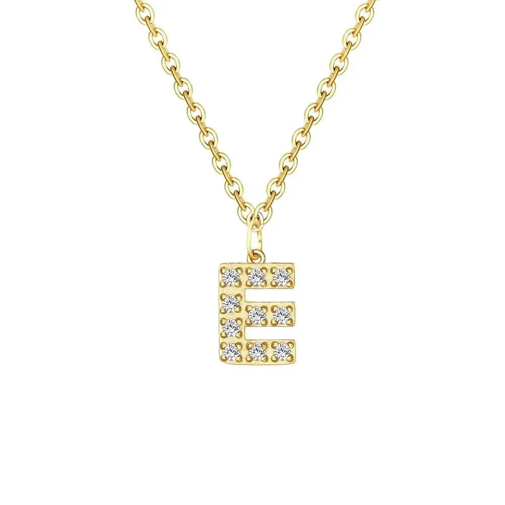 Dainty Initial Letter Pendant Necklace Chain