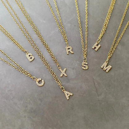 Dainty Initial Pendant Chain Necklace