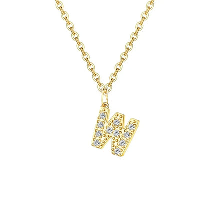 Dainty Initial Letter Pendant Necklace Chain