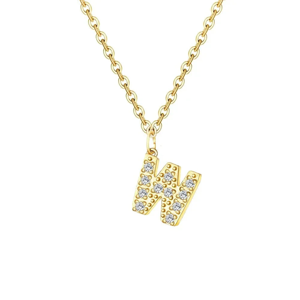Dainty Initial Pendant Chain Necklace