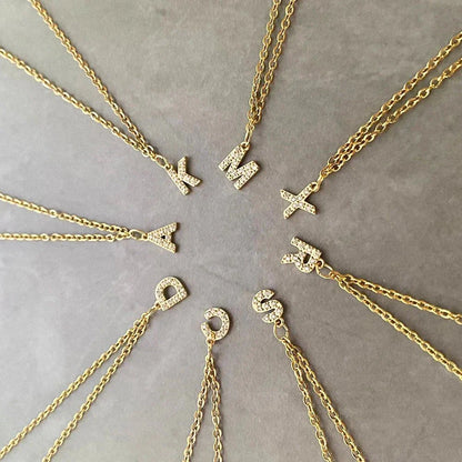Dainty Initial Pendant Chain Necklace