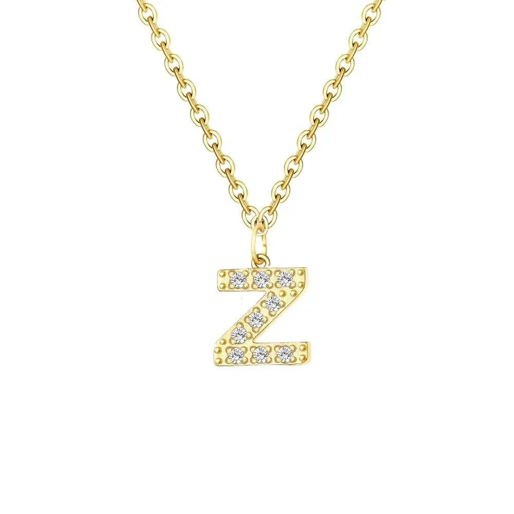 Dainty Initial Pendant Chain Necklace