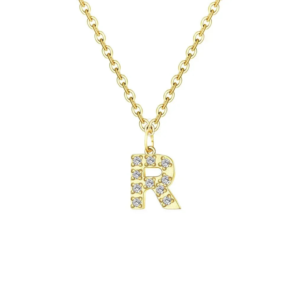 Dainty Initial Letter Pendant Necklace Chain