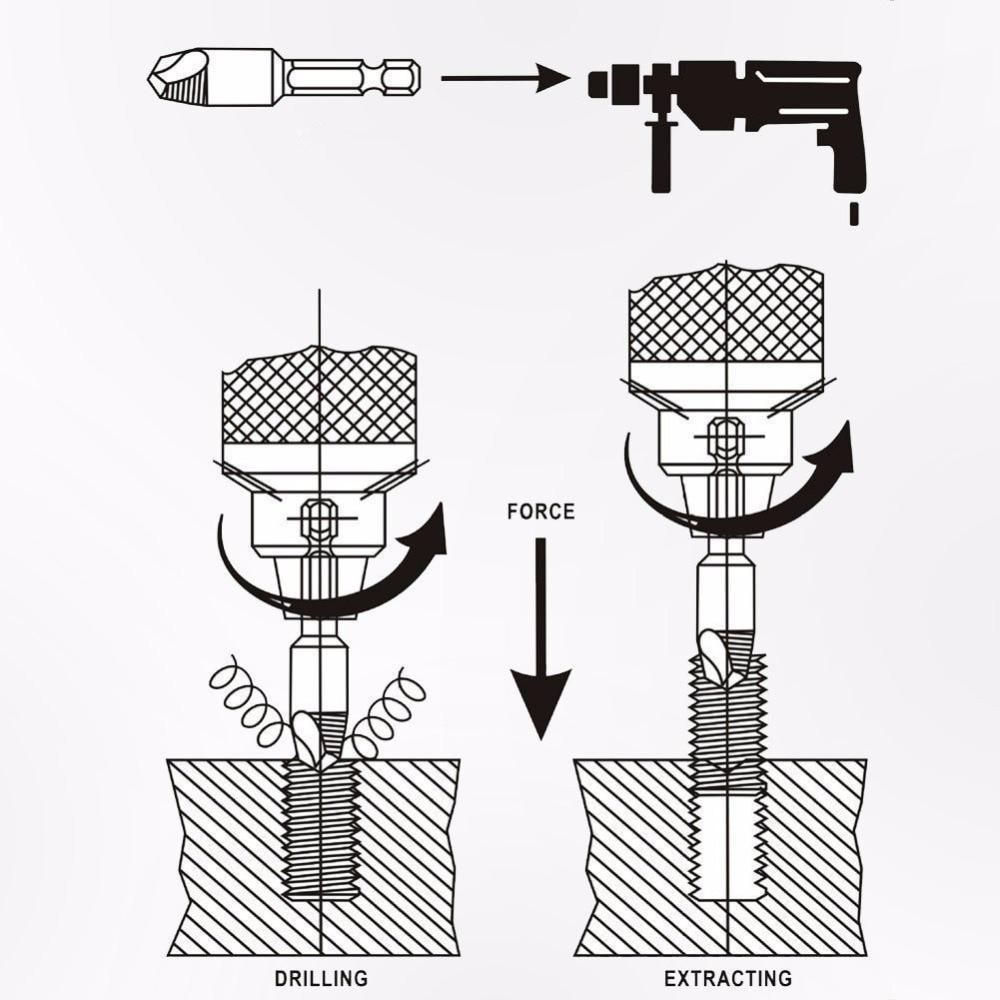 Easy Out Broken Screw Extractor Drill Bit Set