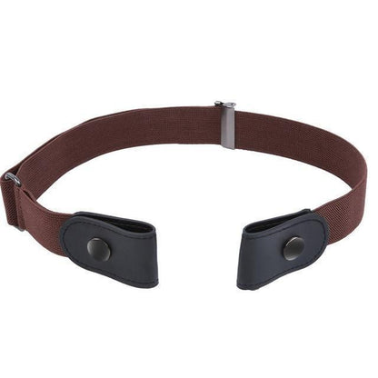 Simple Adjustable No-Buckle Leather Belt
