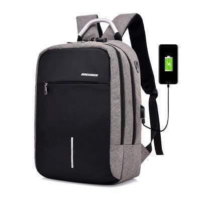 Secure 3-Pin Lock Anti-Theft USB Backpack