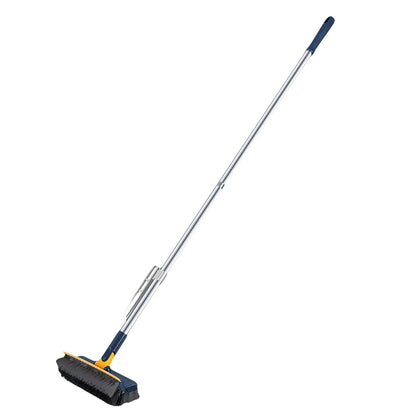Heavy Duty Floor Scrub Brush with Hard Bristles and Scraper